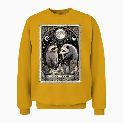 Team Trash Tarotkarte Opossum Hexerei Goth Possum Waschbär Unisex Sweatshirt - Gold