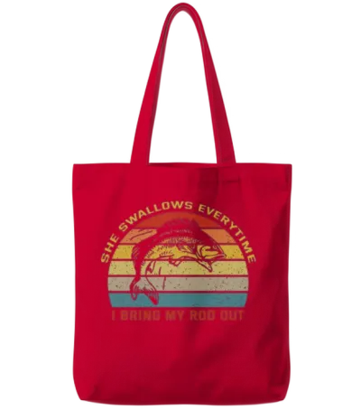 Funny Fishing for Fisherman Tote Bags - Red