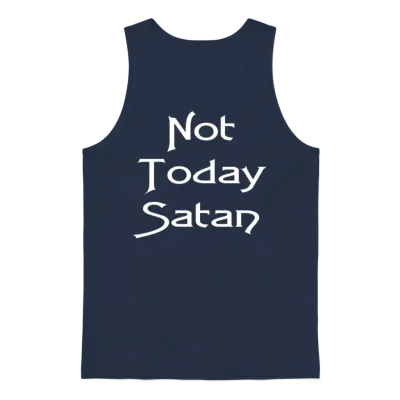Not Today Satan Shirt Women Christian Shirts Gift Unisex Tank Top - Navy