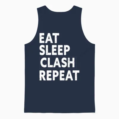 Eat Sleep Clash Repeat Shirt Gift for Royale Gamer Unisex Tank Top - Navy
