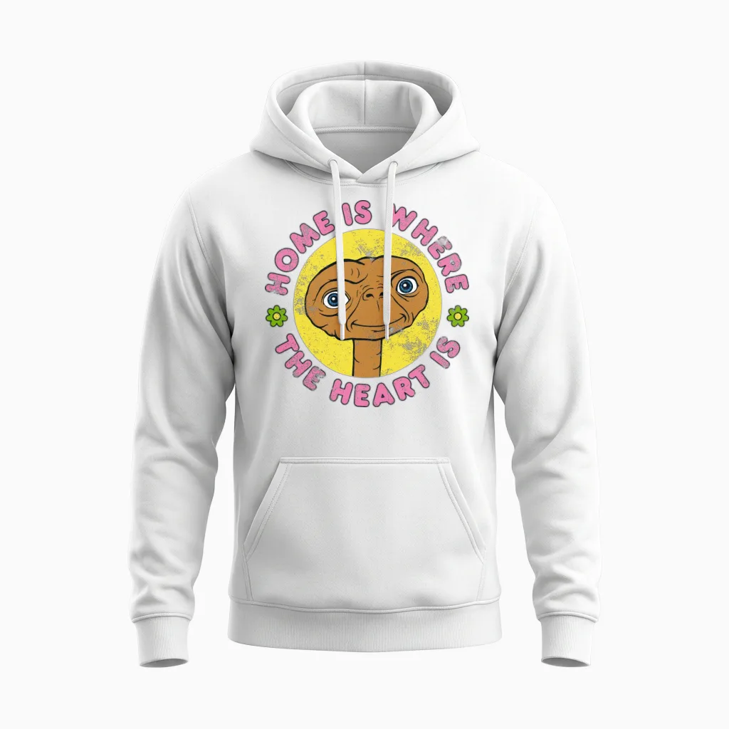 E.t. Home Is Where the Heart Is Unisex Hoodie in White