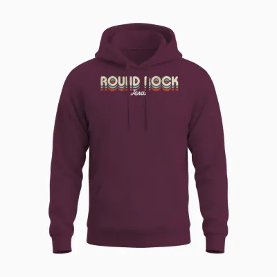 Retro Round Rock Texas Unisex Hoodie - Maroon