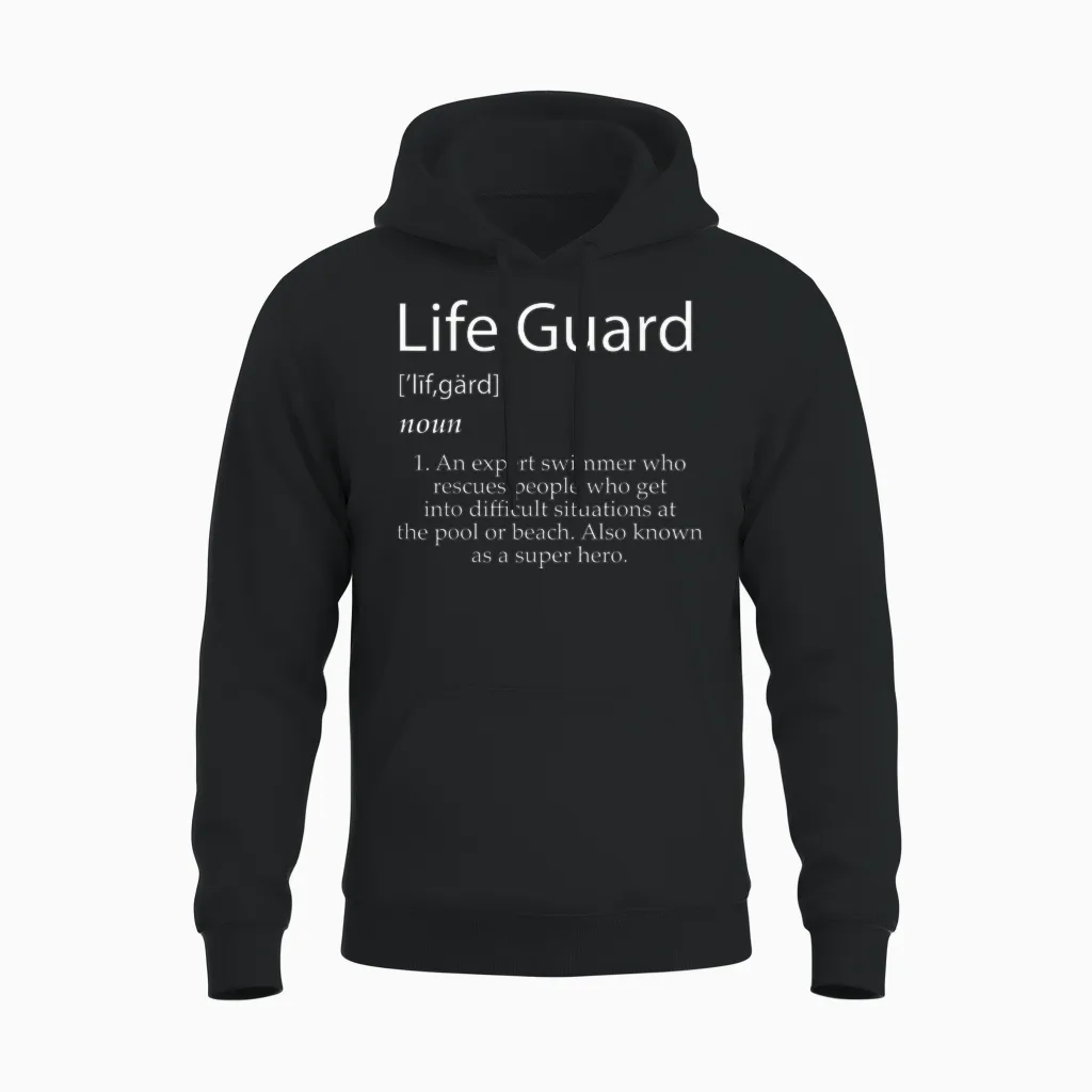 Lifeguard Definition: Expert Swimmer Super Hero Lifeguarding Unisex Hoodie in Black