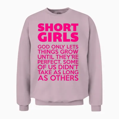 Short Girls Unisex Sweatshirt - Light Pink