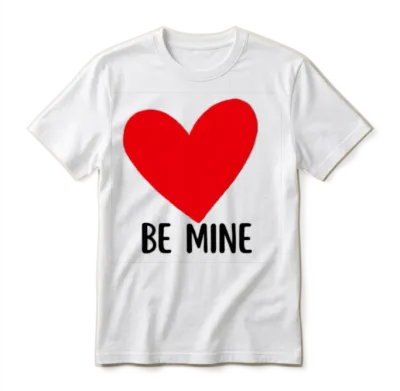 Be Mine Heart Graphic Unisex T-Shirt - White