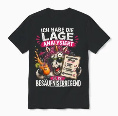 Die Lage Ist Besäufniserregend Karneval Fasching Hangover Unisex T-Shirt - Black