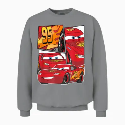 Pixar Cars Lightning Mcqueen Grid Unisex Sweatshirt - Sport Grey