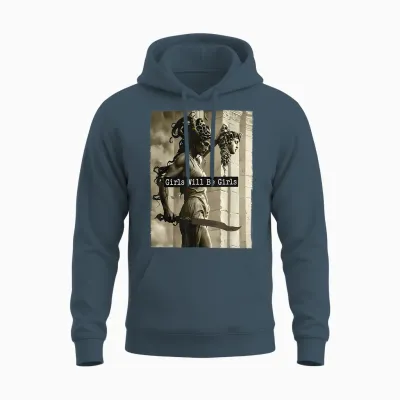 Girl Will Be Girls Shirts Medusa Feminist Feminism Women Unisex Hoodie - Dark Heather