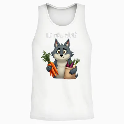 Le Mal Aimé Un Wolf Who Eats Vegetables to Have Friends Unisex Tank Top - White