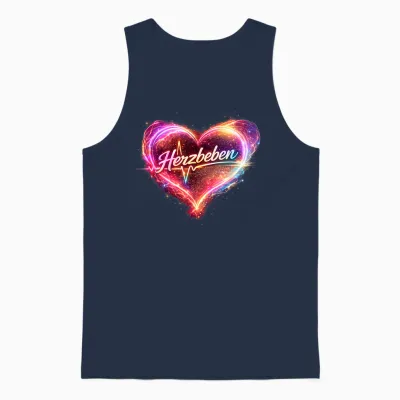Buntes Schwungvolles Herz - Herzbeben Unisex Tank Top - Navy