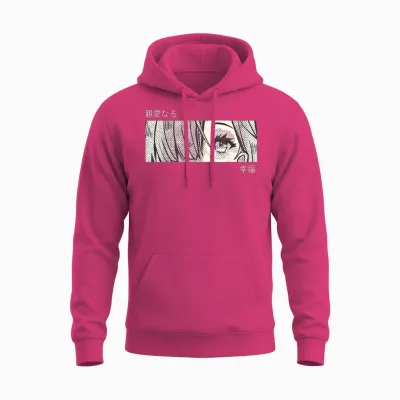 Anime Girl Eyes Panel Manga Aesthetic Design Unisex Hoodie - Heliconia