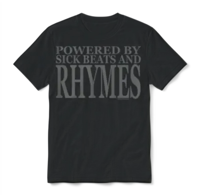 Powered by Sick Beats and Rhymes Hip Hop Rap Mc Be Unisex T-Shirt - Black