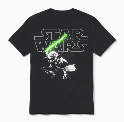 Star Wars Yoda Lightsaber Logo Unisex T-Shirt - Black