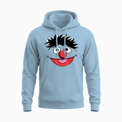 Sesame Street Ernie Retro Sketch Face Unisex Hoodie - Light Blue