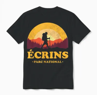 écrins Parc National France - Paradise Hiking T-Shirt, Black, S Unisex T-Shirt - Black