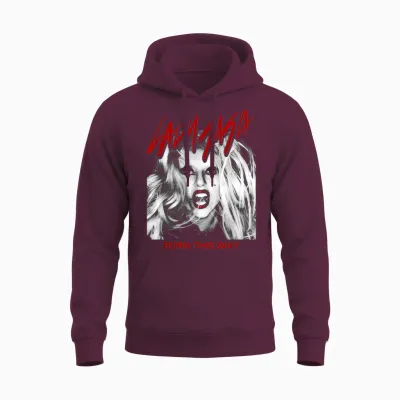 Official Lady Gaga Born This Way Cover Unisex Hoodie - Maroon