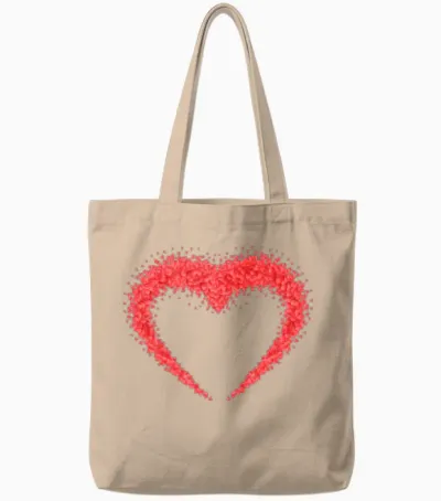 Cute Heart Tote Bags - Natural