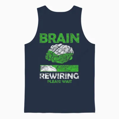 Brain Injury Awareness Brain Rewiring Please Wait Unisex Tank Top - Navy