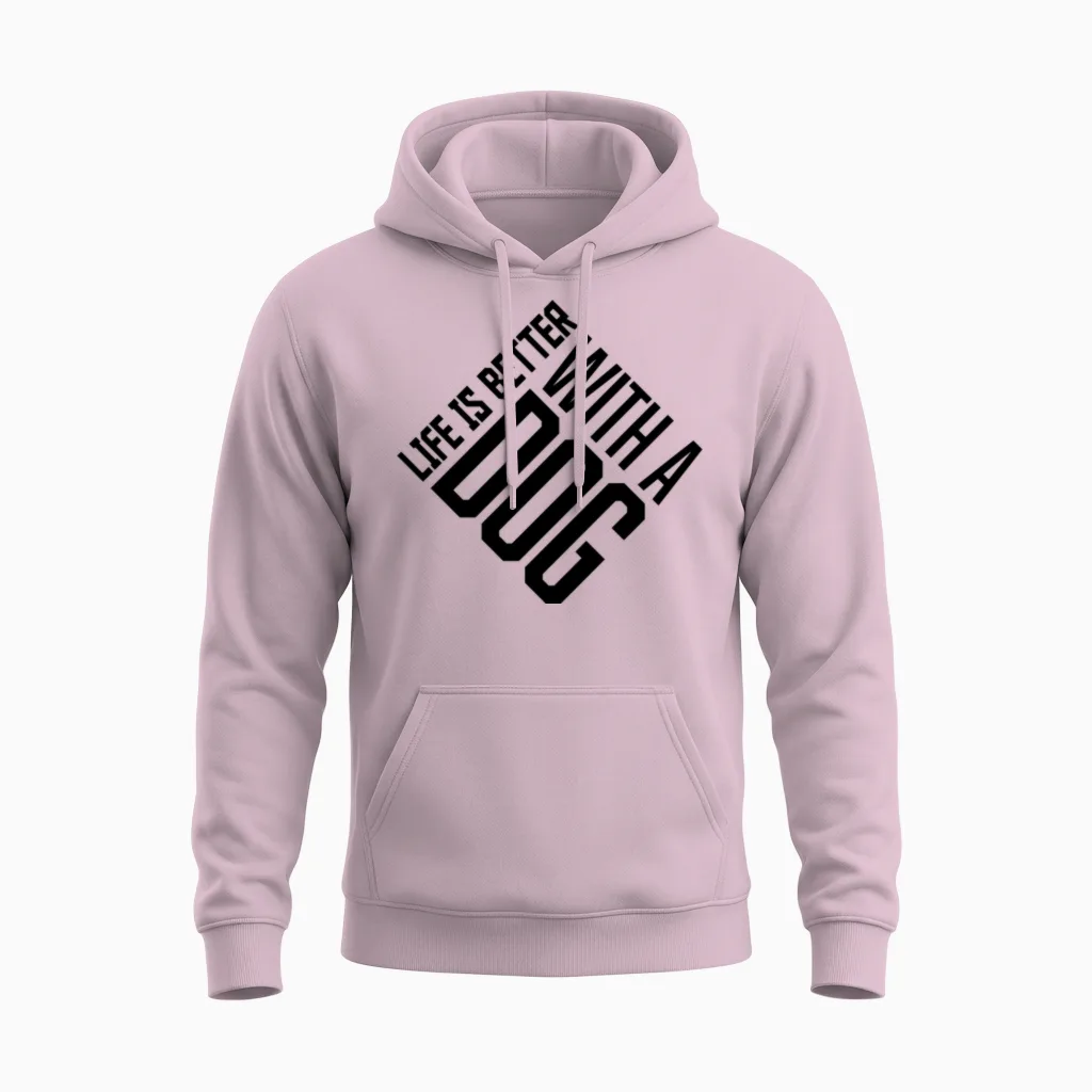 Better with a Dog - Lovers Unisex Hoodie in Light Pink