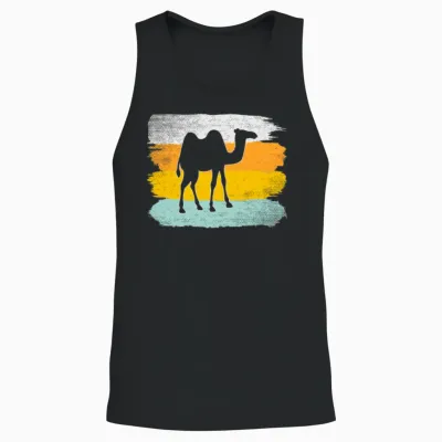 Camel Retro Unisex Tank Top - Black