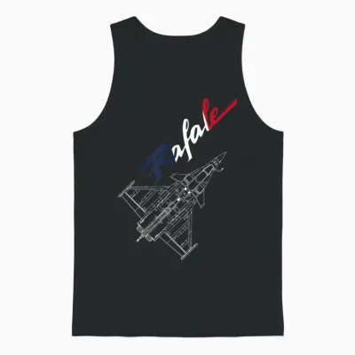 Dassault Rafale French Flag T-Shirt, Black, S Unisex Tank Top - Black