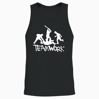 Teamwork Mens Funny Unisex Tank Top - Black