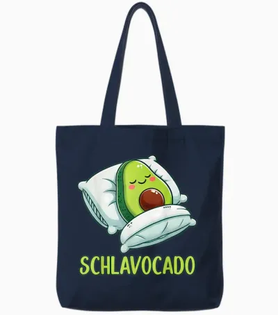 Schlavocado Schlafanzug Avocado Schlafshirt Tote Bags - Navy