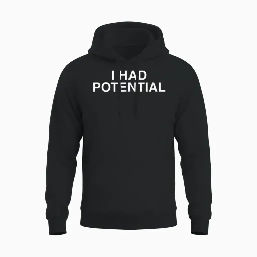 Ich Hatte Ein Potenzielles Ironisches Lustiges Sarkastisches Gen Z Brainrot Meme Unisex Hoodie - Black