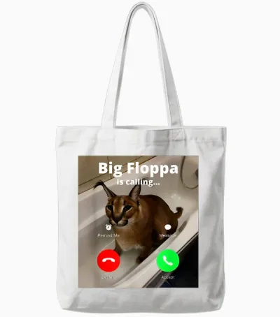 Lustiger Big Floppa Mein Geliebter Big Floppa Ruft Meme Cat Tote Bags - White