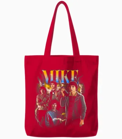 Stranger Things Mike Heartthrob Officially Licensed Tote Bags - Red