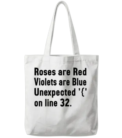 It Humor Design Coding Tote Bags - White