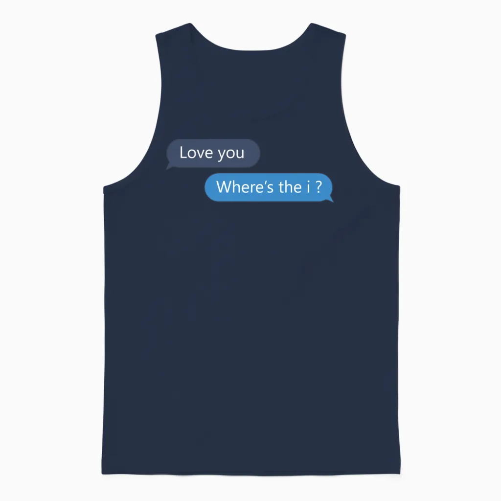 Lovers Funny Conversation Unisex Tank Top in Navy