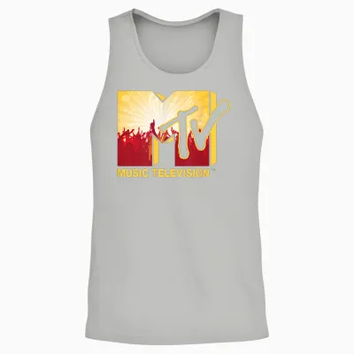 Mademark X Mtv - the Official Mtv Logo with a Cool Cheering Party Music Crowd Unisex Tank Top - Ash