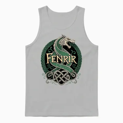 Fenrir Rustic Celtic Knot T-Shirt, Black, S Unisex Tank Top - Ash