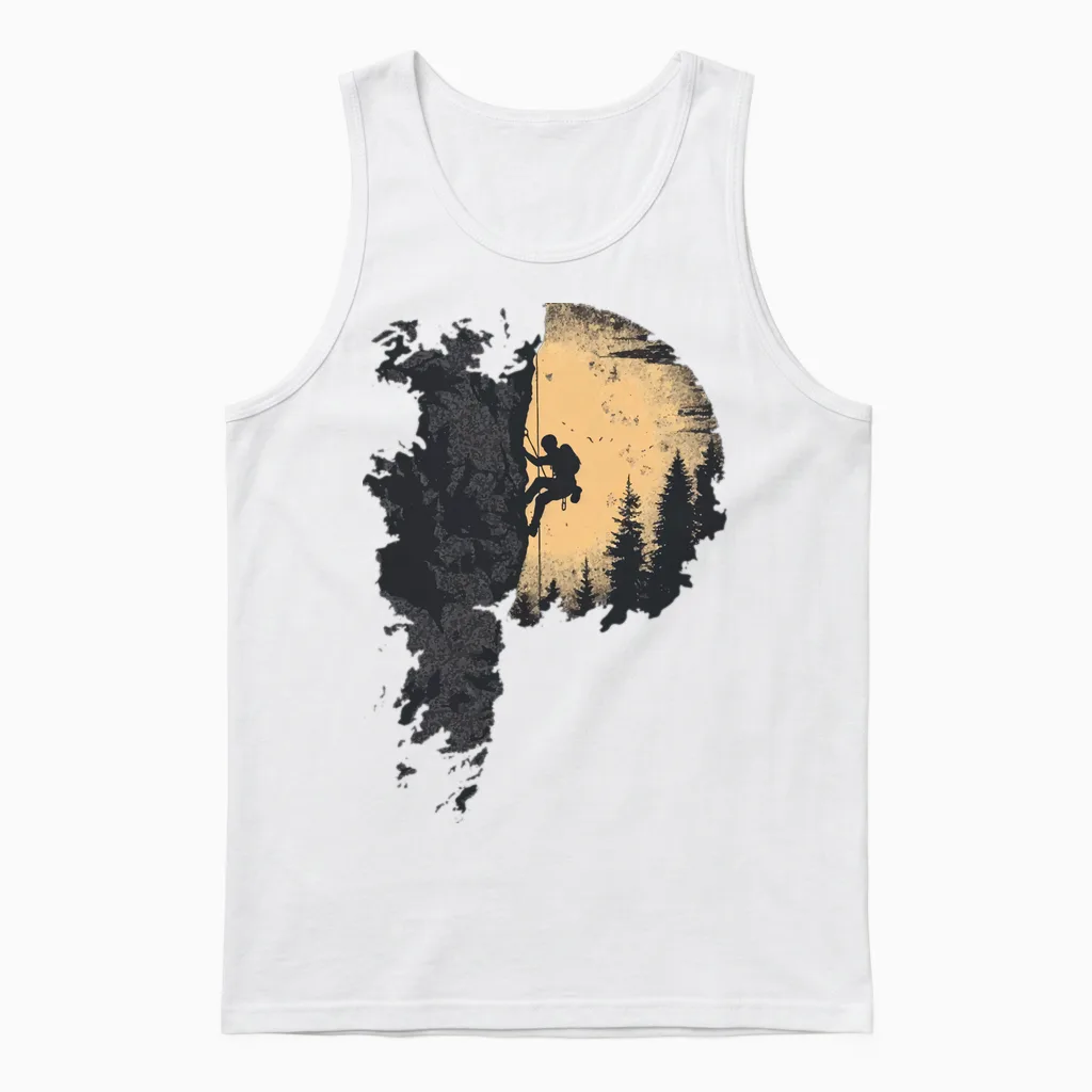 Klettern T-Shirt Berge Kletterer Bouldern Geschenk Berg Langarmshirt Unisex Tank Top in White