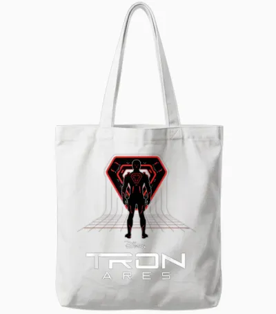 Disney Tron: Ares Digital Grid and Logo Official Movie Tote Bags - White