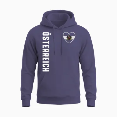 österreich Flagge Adler Fan Austria Wappen Patriotisches Unisex Hoodie - Heather Sport Dark Navy
