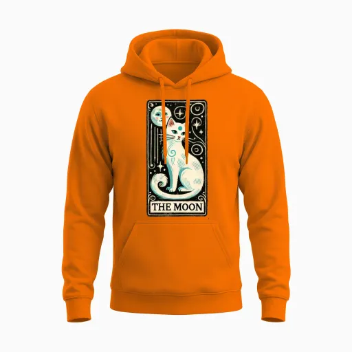 The Moon Tarot Unisex Hoodie - Safety Orange