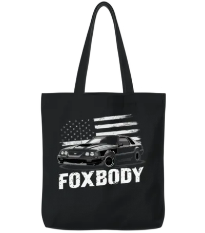 Mustang Foxbody American Fox Body Stang Muscle Tote Bags - Black