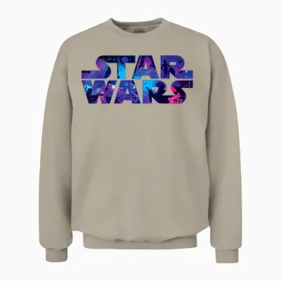 Star Wars Logo Retro 90s Galaxy Unisex Sweatshirt - Sand