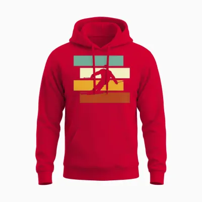 Ski Retro Unisex Hoodie - Red