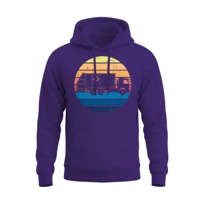 Garbage Truck Vintage Recycling Garbage Vehicles Unisex Hoodie - Purple