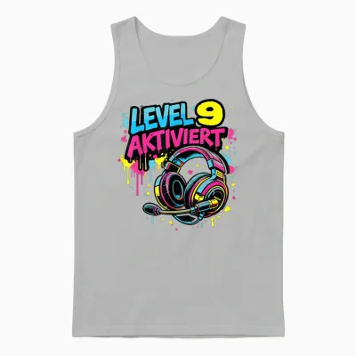 9. Geburtstag Jungen Video Gamer Level 9 Aktiviert Unisex Tank Top - Ash