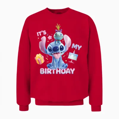 Disney Stitch & Scrump It's My Birthday Party Unisex Sweatshirt - Red