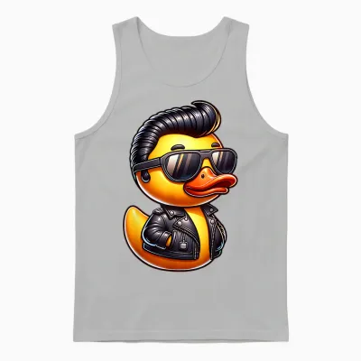 50s Sock Hop Rubber Duck Greaser Boys Kids Rockabilly Duck T-Shirt, Black, S Unisex Tank Top - Ash