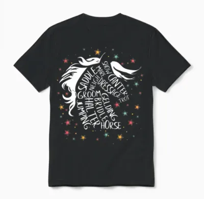 Girls Horse Hobby Horses Horseback Unisex T-Shirt - Black