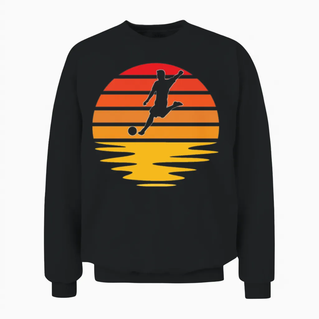 Soccer Retro Unisex Sweatshirt in Black