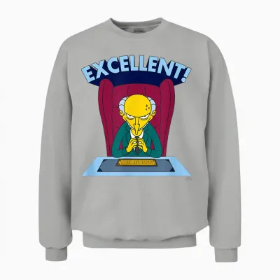 The Simpsons Mr. Burns Excellent Unisex Sweatshirt - Ash