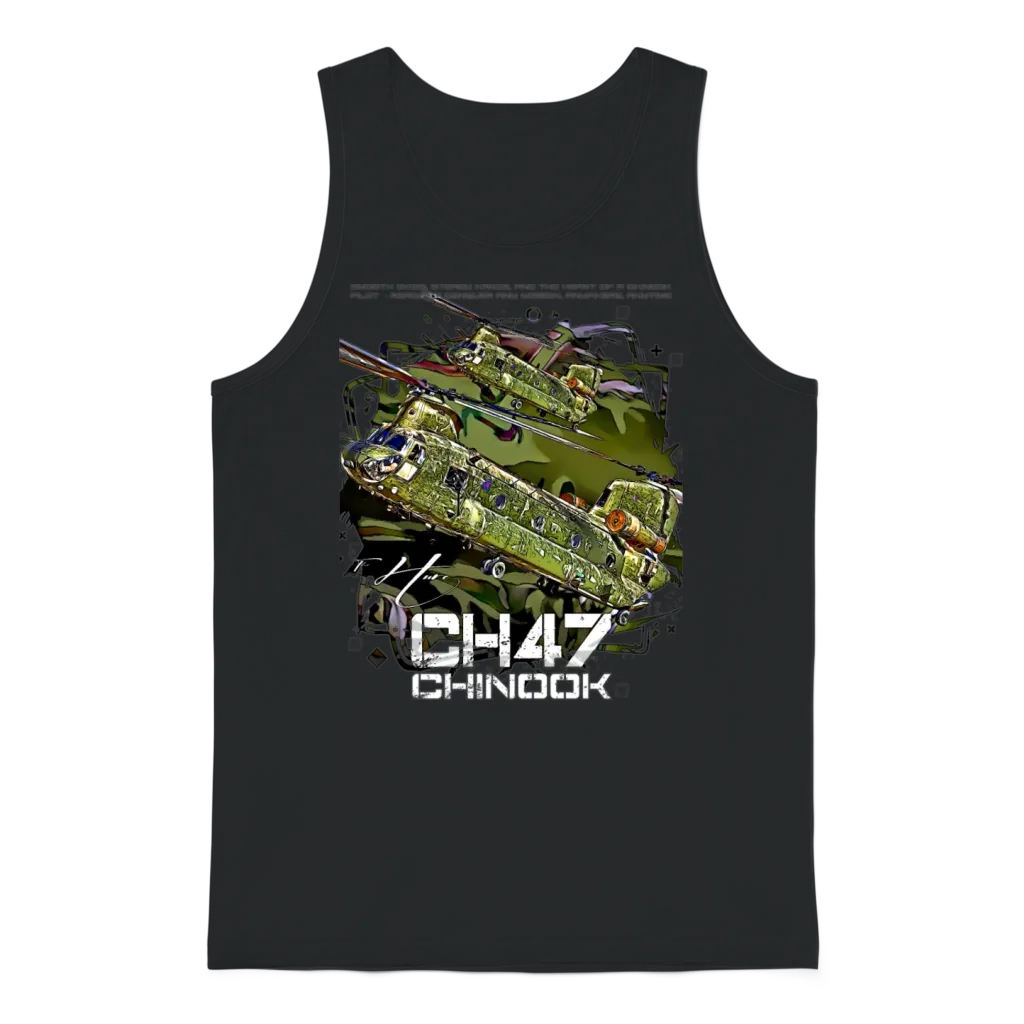 Ch-47 Chinook Helicopter Unisex Tank Top - Black