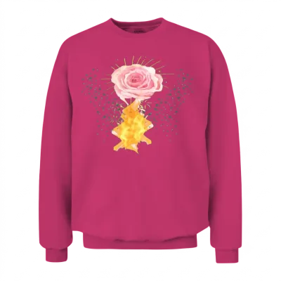 The Glowing Rose in the Fire Unisex Sweatshirt - Heliconia